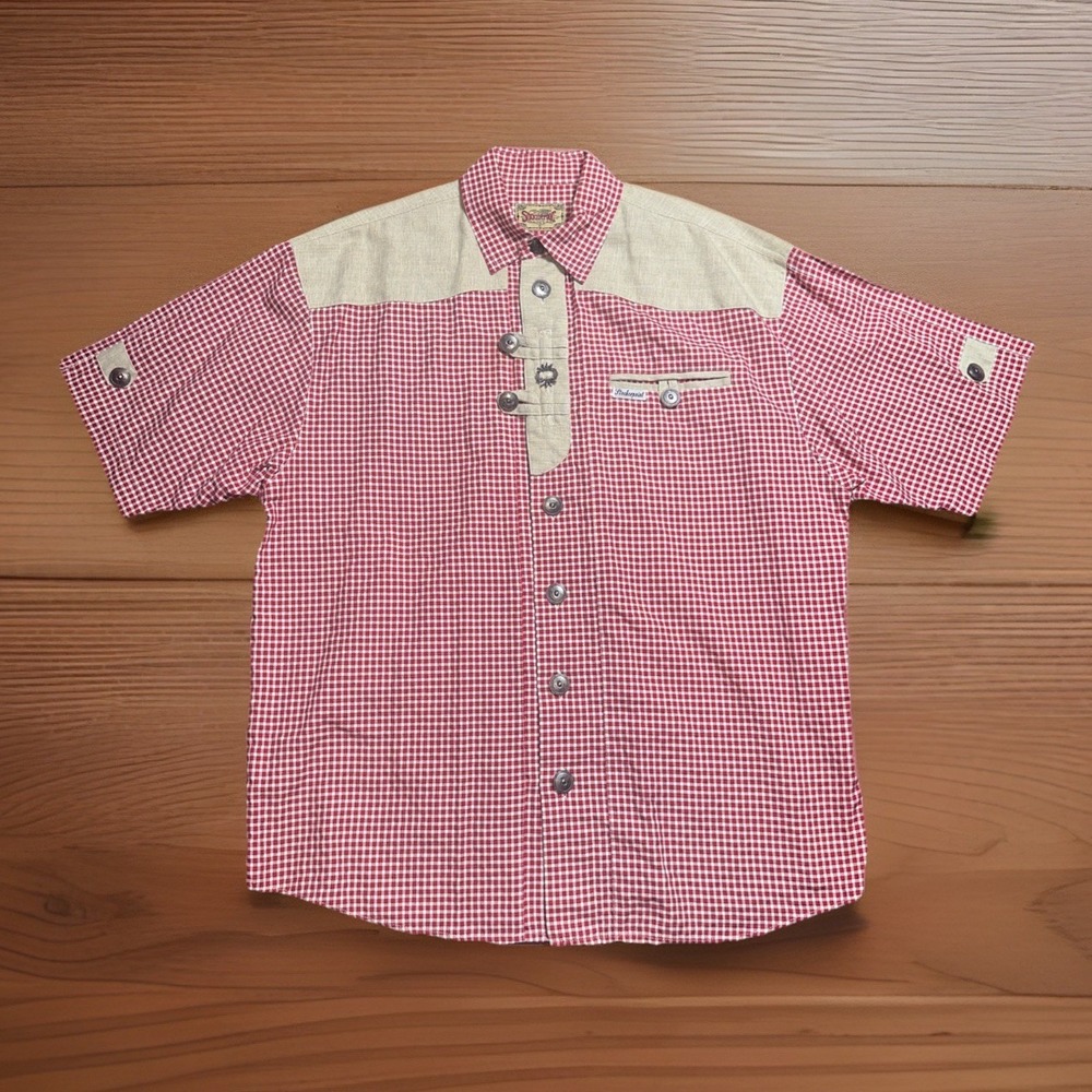 Stockerpoint Button Short Sleeve Western Plaid XL Cotton Blend Cowboy